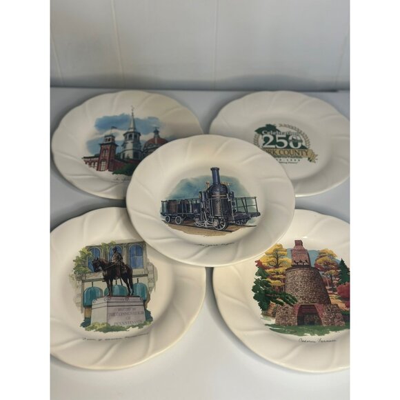 VTG Pfaltzgraff  1999 York County PA 250th Anniversary Plates 8" Set of 5 - Picture 1 of 7